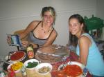 Nola and Halley with our Make-Your-Own Pizza Spread!